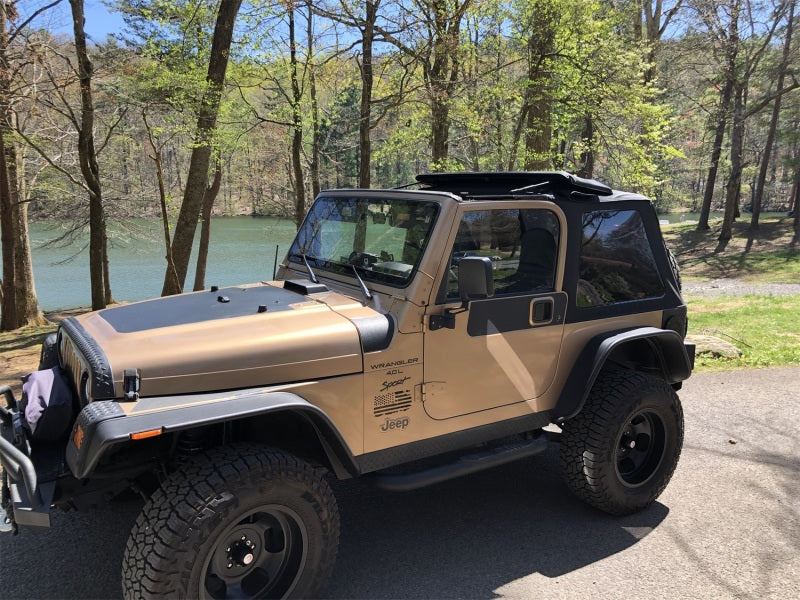 Rampage 18-21 Jeep Wrangler (JL) Unlimited Frameless TrailView Fastback Soft Top Kit - Black Diamond