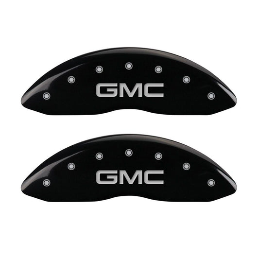 MGP 4 Caliper Covers Engraved Front & Rear GMC Black Finish Silver Char 2009 GMC Savana 2500