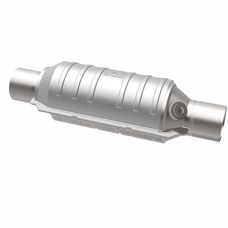 MagnaFlow Univ Cat Conv 2in Inlet/Outlet Ctr/Ctr Round 11in Body L x 5.125in W x 15in Overall L