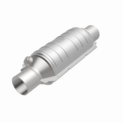 MagnaFlow Univ Cat Conv 2in Inlet/Outlet Ctr/Ctr Round 11in Body L x 5.125in W x 15in Overall L