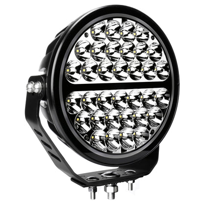 Go Rhino Xplor Blackout Series Round Single LED Spot Light Kit w/DRL (Surface Mount) 9in. - Blk