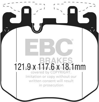 EBC 2019+ BMW X5 3.0T / 2020+ BMW X6 4.4TT M50 (G05/G06/G07) Redstuff Front Brake Pads