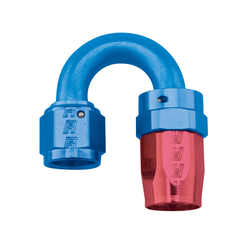 Russell Performance -8 AN Red/Blue 180 Degree Full Flow Swivel Hose End (With 3/4in Radius)