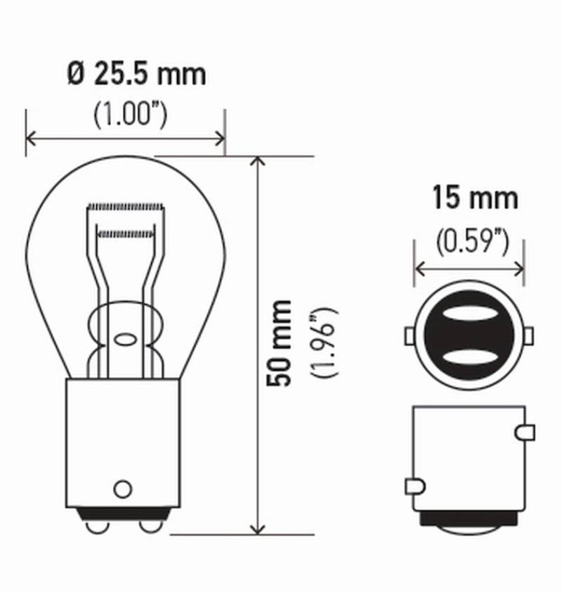 Hella Bulb 1157 12V 27/8W Ba9S S8 (2)