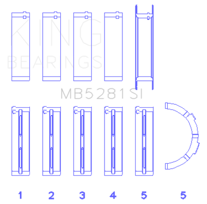 King Ford 281CI 4.6L V8 (Size +0.75) Main Bearing Set