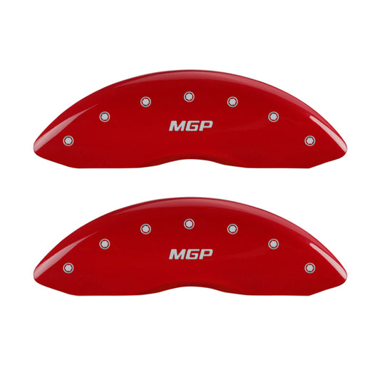 MGP 4 Caliper Covers Engraved Front & Rear MGP Red Finish Silver Characters 2018 Tesla S