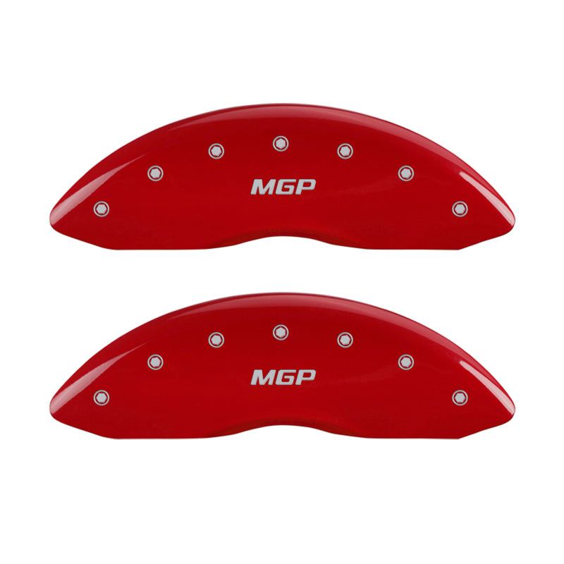 MGP 4 Caliper Covers Engraved Front & Rear MGP Red Finish Silver Char 2019 Lincoln Continental