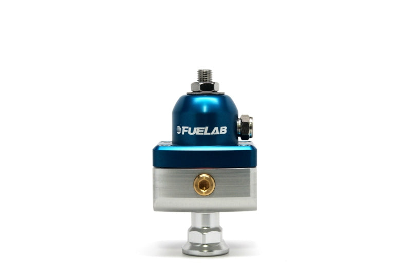 Fuelab 575 High Pressure Adjustable Mini FPR Blocking 25-65 PSI (1) -6AN In (2) -6AN Out - Blue