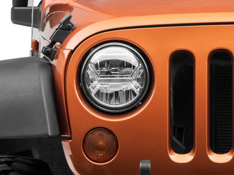 Raxiom07-18 Jeep Wrangler JK LED Halo Projector Headlights- Chrome Housing (Clear Lens)