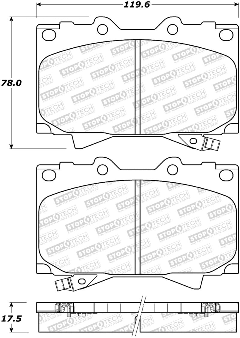 StopTech Sport Brake Pads w/Shims and Hardware - Rear