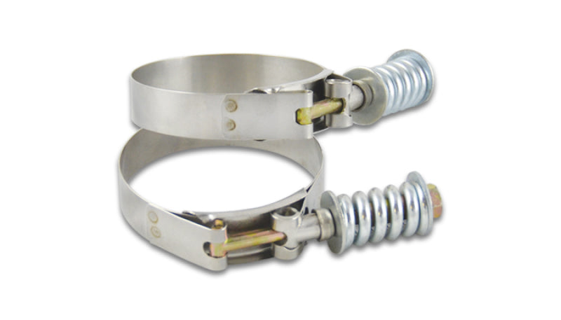 Vibrant SS T-Bolt Clamps Pack of 2 Size Range: 3.22in to 3.52in OD For use w/ 3in ID Coupling