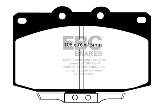 EBC 86-89 Mazda RX7 2.4 (1.3 Rotary)(Vented Rear Rotors) Ultimax2 Front Brake Pads