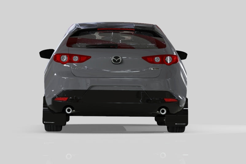 Rally Armor 19-24 Mazda3 Hatchback White UR Mud Flap w/Black Logo