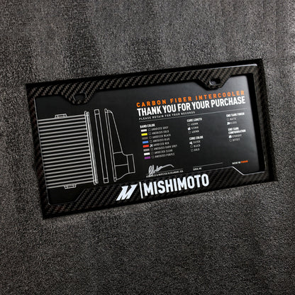 Mishimoto Universal Carbon Fiber Intercooler - Gloss Tanks - 600mm Black Core - C-Flow - C V-Band