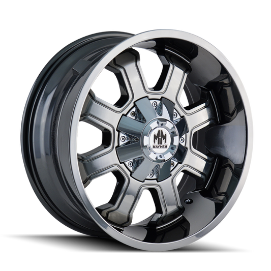 Mayhem 8103 Fierce 22x12 / 8x165.1 BP / -44mm Offset / 130.8mm Hub Chrome Wheel