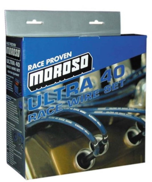 Moroso Ford 289-302 Ignition Wire Set - Ultra 40 - Sleeved - Non-HEI - 135 Degree - Black