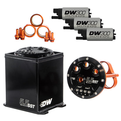 DeatschWerks 5.5L Modular Surge Tank Includes 3 DW300 Fuel Pumps