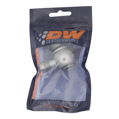 DeatschWerks 10AN ORB Male to 6AN Male Flare Low Profile 90-Degree Swivel - Anodized DW Titanium