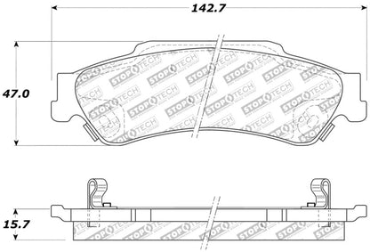 StopTech Sport Brake Pads w/Shims and Hardware - Front