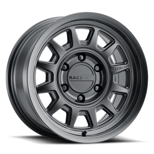 Raceline 952B Aero 17x9in / 5x139.7 BP / -12mm Offset / 106.5mm Bore - Satin Black Wheel