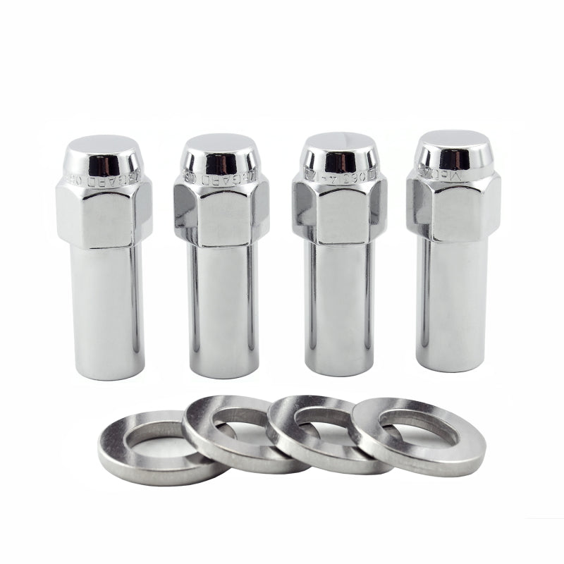 McGard Hex Lug Nut (X-Long Shank - 1.365in.) 1/2-20 / 13/16 Hex / 2.27in. Length (4-Pack) - Chrome