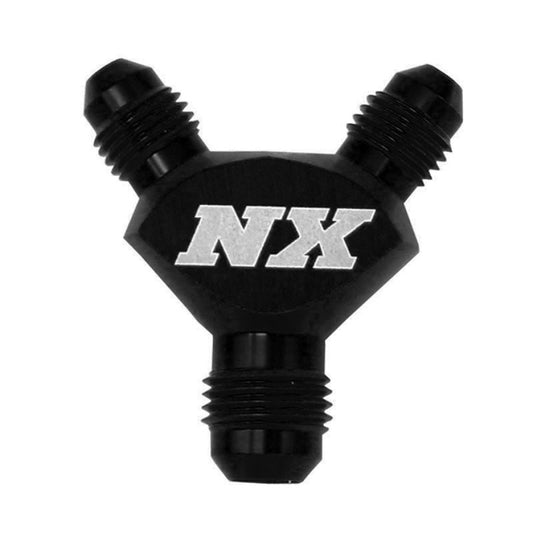 Nitrous Express 3AN x 3AN x 3AN Billet Pure-Flo Y Fitting - Black