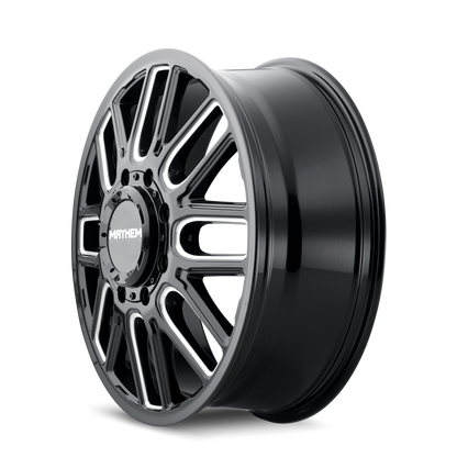 Mayhem 8107D Cogent Dually 20x8.25/8x165.1 BP/115mm Offset/121.3mm Hub Black w/ Milled Spokes Wheel