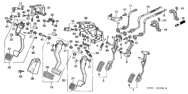 Honda - Brake Clutch Pedal Pad Cover