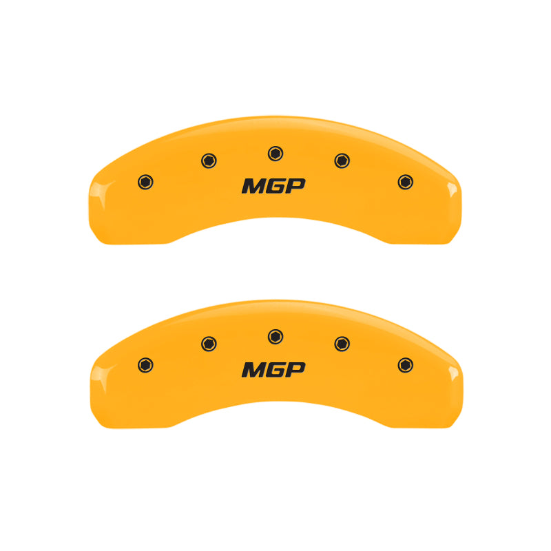 MGP 4 Caliper Covers Engraved Front & Rear MGP Yellow Finish Black Char 2006 Dodge Durango