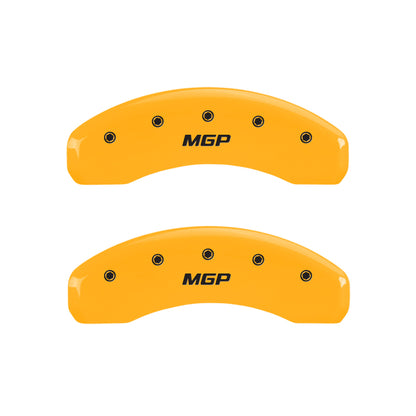 MGP 4 Caliper Covers Engraved Front & Rear MGP Yellow Finish Black Characters 2010 Hummer H3T