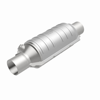 MagnaFlow Univ Cat Conv 2in Inlet/Outlet Ctr/Ctr Round 11in Body L x 5.125in W x 15in Overall L