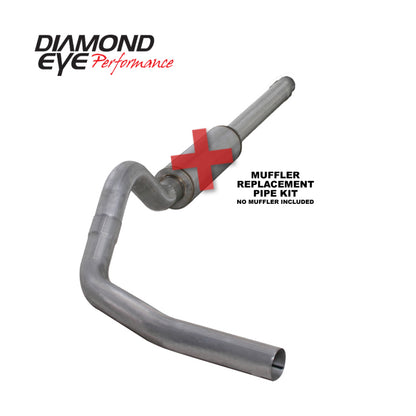 Diamond Eye KIT 4in Catback MFLR RPLCMENT PIPE Single AL: 94-97 FORD 7.3L F250/F350 PWRSTROKE
