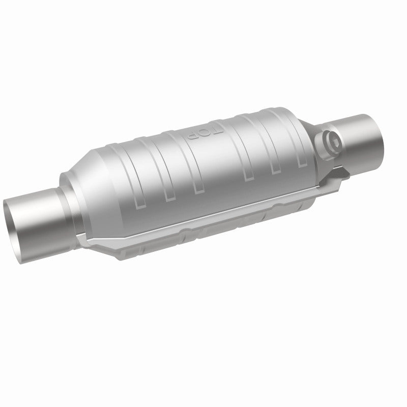 MagnaFlow Univ Cat Conv 2in Inlet/Outlet Ctr/Ctr Round 11in Body L x 5.125in W x 15in Overall L