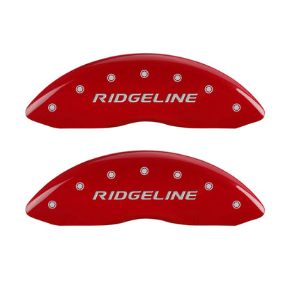 MGP 4 Caliper Covers Engraved Front & Rear Ridgeline Red Finish Silver Char 2017 Honda Ridgeline