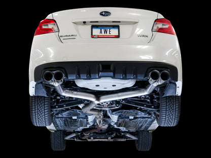 AWE Tuning Subaru WRX/STI VA/GV Sedan Track Edition Exhaust - Diamond Black Tips (102mm)