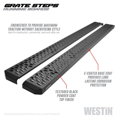 Westin Grate Steps Running Boards 83 in - Textured Black