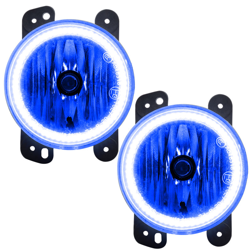 Oracle Lighting 07-09 Jeep Wrangler JK Pre-Assembled LED Halo Fog Lights -Blue SEE WARRANTY