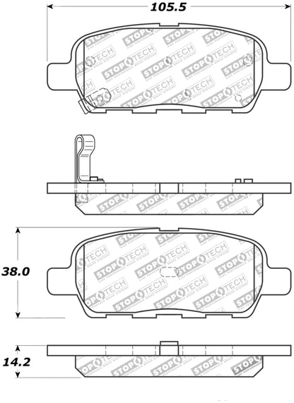 StopTech Street Touring 6/02-08 350z / 01-08 G35 Rear Brake Pads