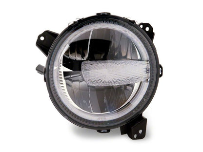 Raxiom 18-23 Jeep Wrangler JL Axial Series 9-In LED Headlights- Blk Housing (Clear Lens)