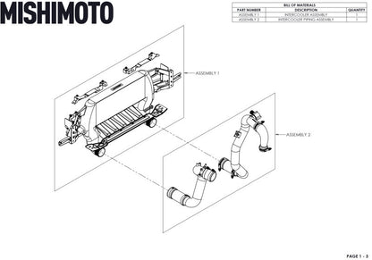 Mishimoto 21+ Bronco 2.3L High Mount INT Kit SL Core BK Pipes