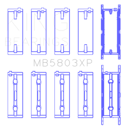 King BMW S65B40A Crankshaft Tri-Metal Race Main Bearings Set of 5