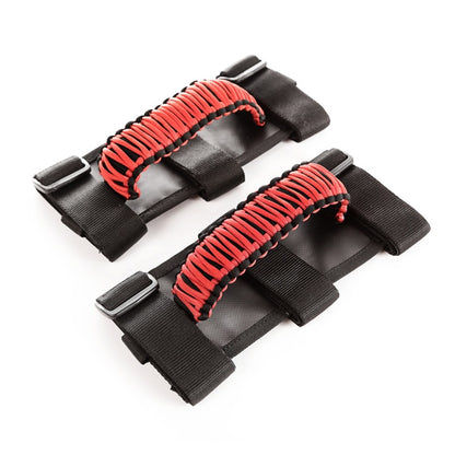 Rugged Ridge Paracord Grab Handles Red/Black Pair