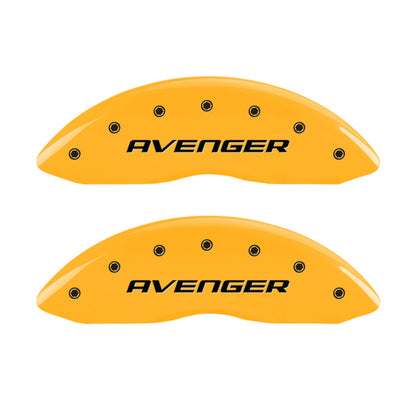MGP 4 Caliper Covers Engraved Front & Rear With out stripes/Avenger Yellow finish black ch