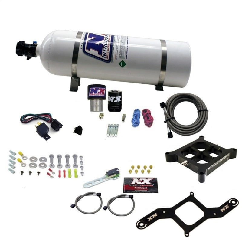 Nitrous Express Single Entry Crossbar RNC .178 4500 Flange Nitrous Kit (250-650HP) w/15lb Bottle