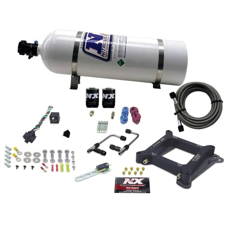 Nitrous Express 4150 Gemini Stage 6 Nitrous Kit (50-300HP) w/15lb Bottle