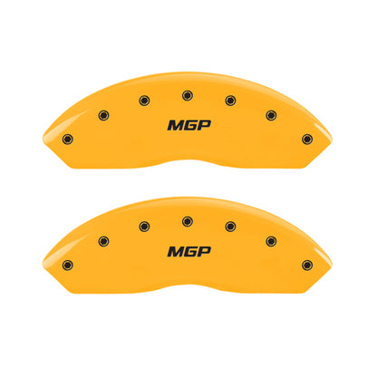 MGP 4 Caliper Covers Engraved Front & Rear MGP Black finish silver ch