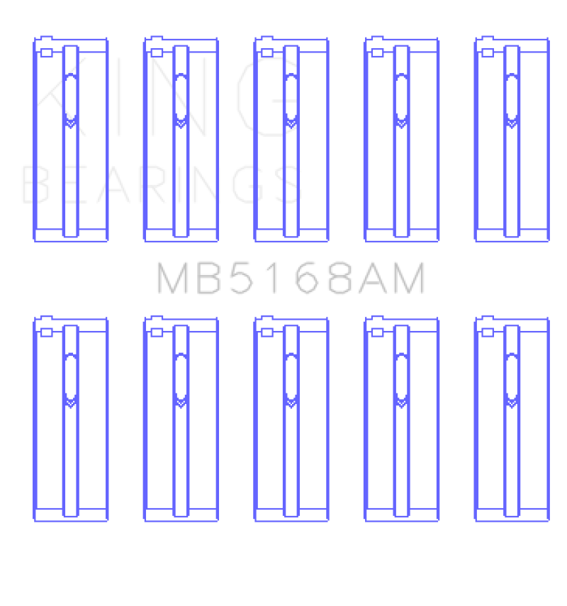 King Acura F22B1 / Honda F22A1/F22A6/F22B1/F22B2/F22B6 0.25 Oversized Main Bearing Set