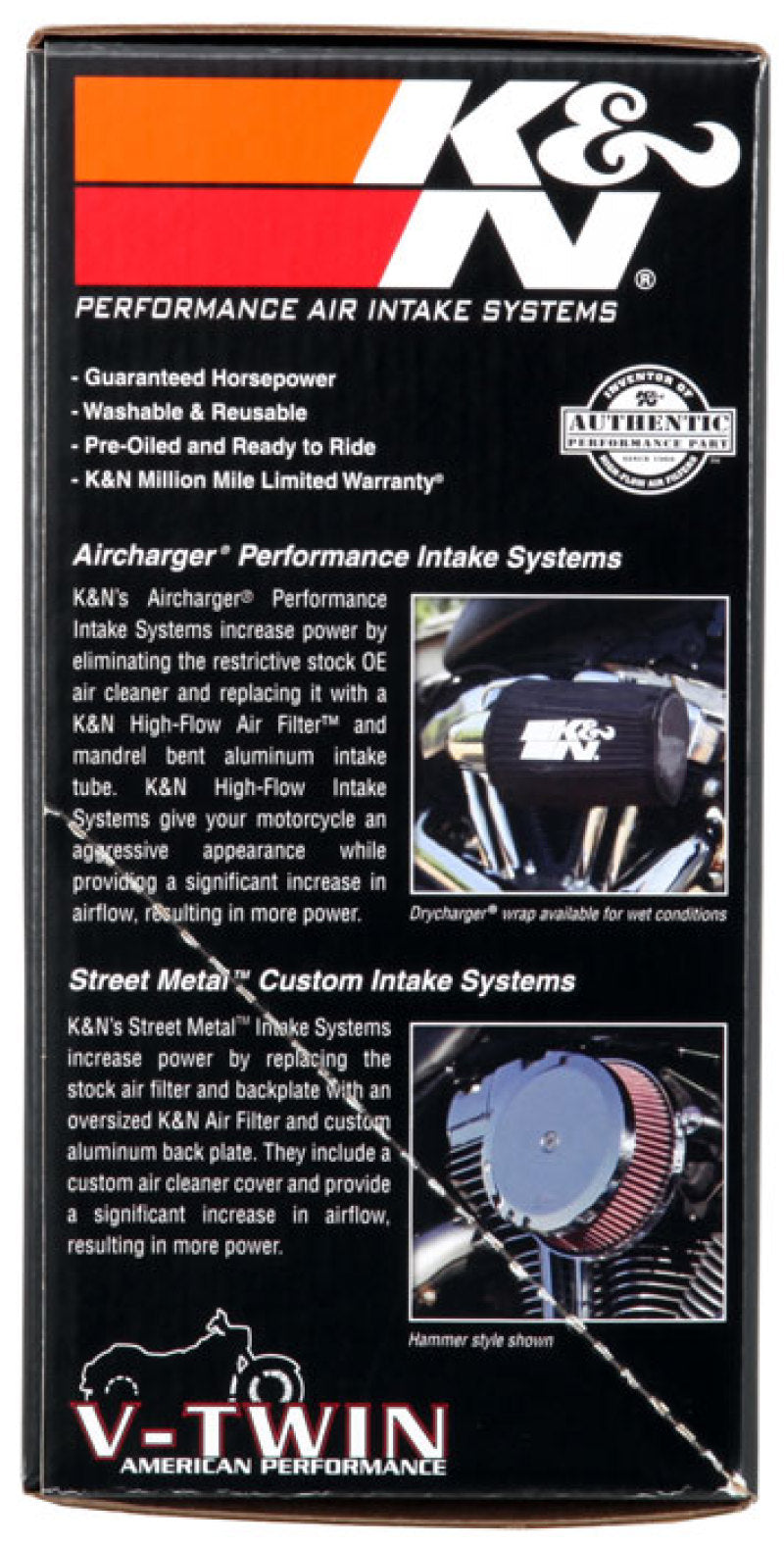 K&N 17-18 Harley-Davidson Road Glide Hammer Black Street Metal Intake System