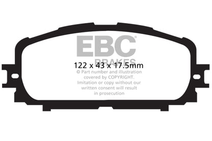 EBC 12+ Toyota Yaris 1.5 Ultimax2 Front Brake Pads