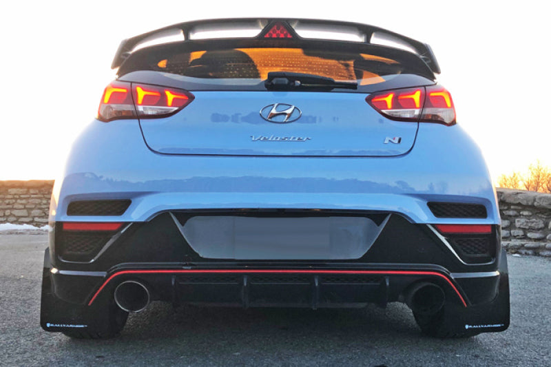 Rally Armor 19-22 Hyundai Veloster N Black UR Mud Flap w/ White Logo